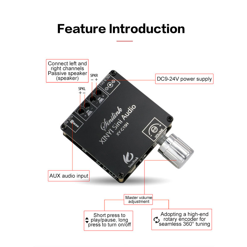 2*20W Bluetooth 5.0 Power Ampl - Audio Music Player App recension och pris