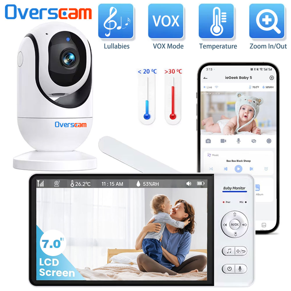 7.0 Inch Screen Baby Monitor 5 - Audio Detect Music recension och pris