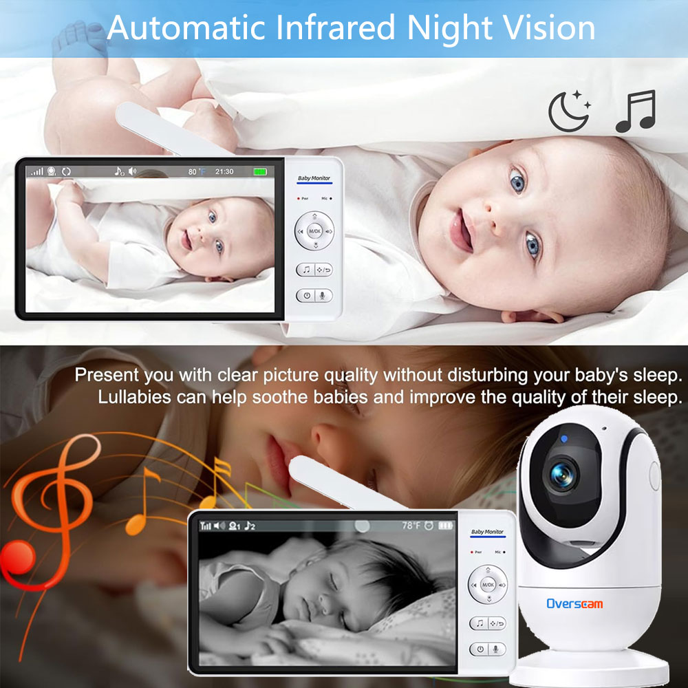 7.0 Inch Screen Baby Monitor 5 - Audio Detect Music recension och pris