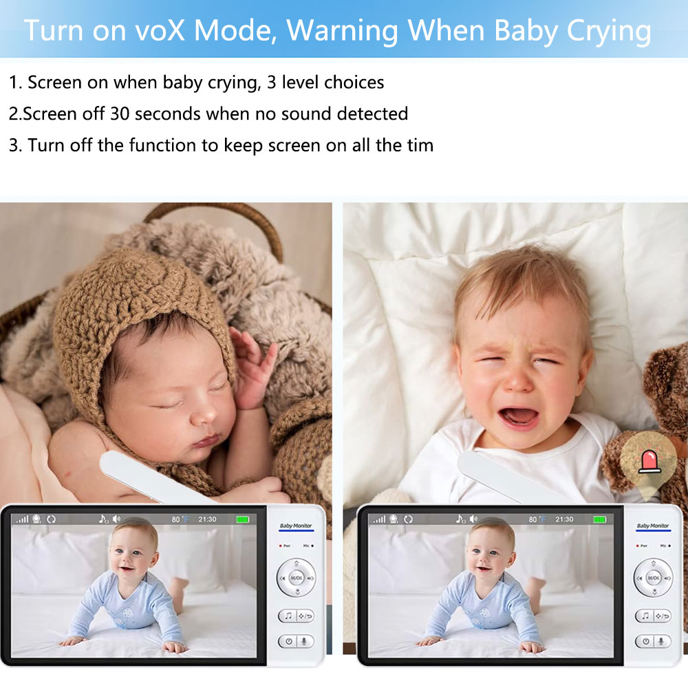 7.0 Inch Screen Baby Monitor 5 - Audio Detect Music recension och pris