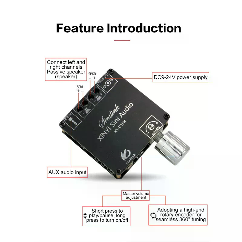 2*20W Bluetooth 5.0 Power Ampl - Audio Music Player App recension och pris