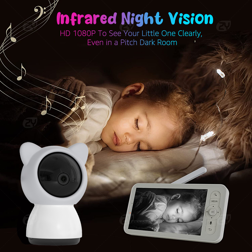 2K/3MP 5-inch Wireless Baby Mo - Audio Detect Music recension och pris