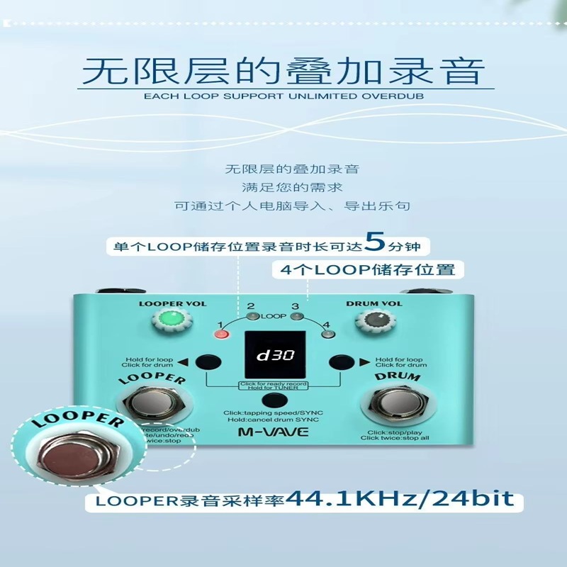 M-Vave Lost Tempo Guitar Loope - Looper Pedal Guitar recension och pris