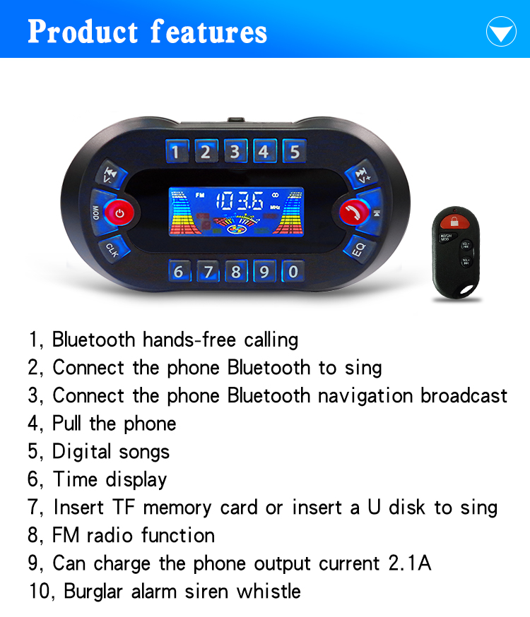 MT730 Motorcycle Bluetooth Spe - Audio Music App recension och pris