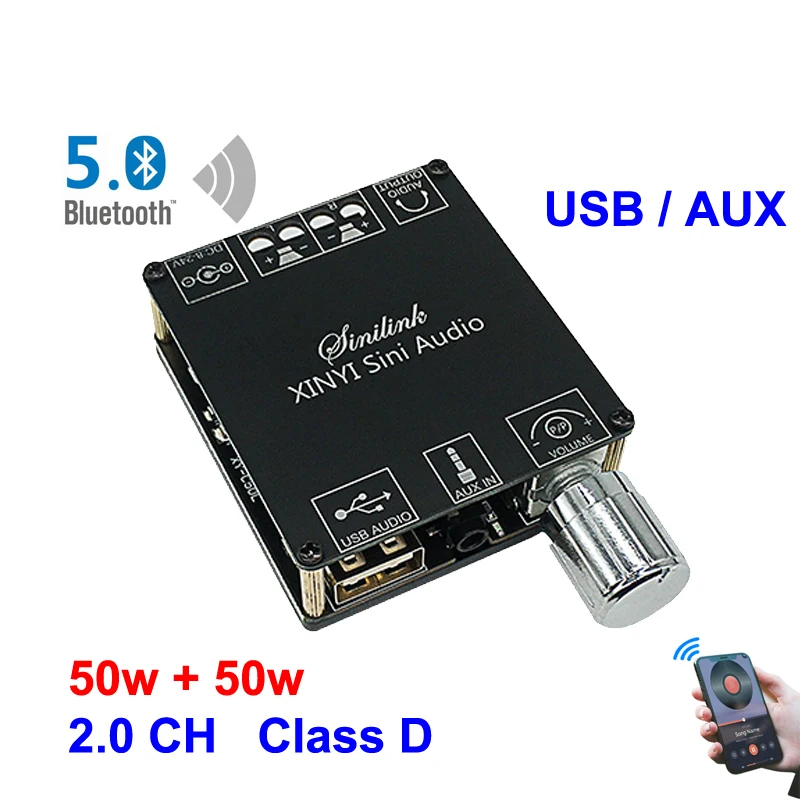 2*50W Bluetooth 5.0 Power Ampl - Audio Music Player App recension och pris