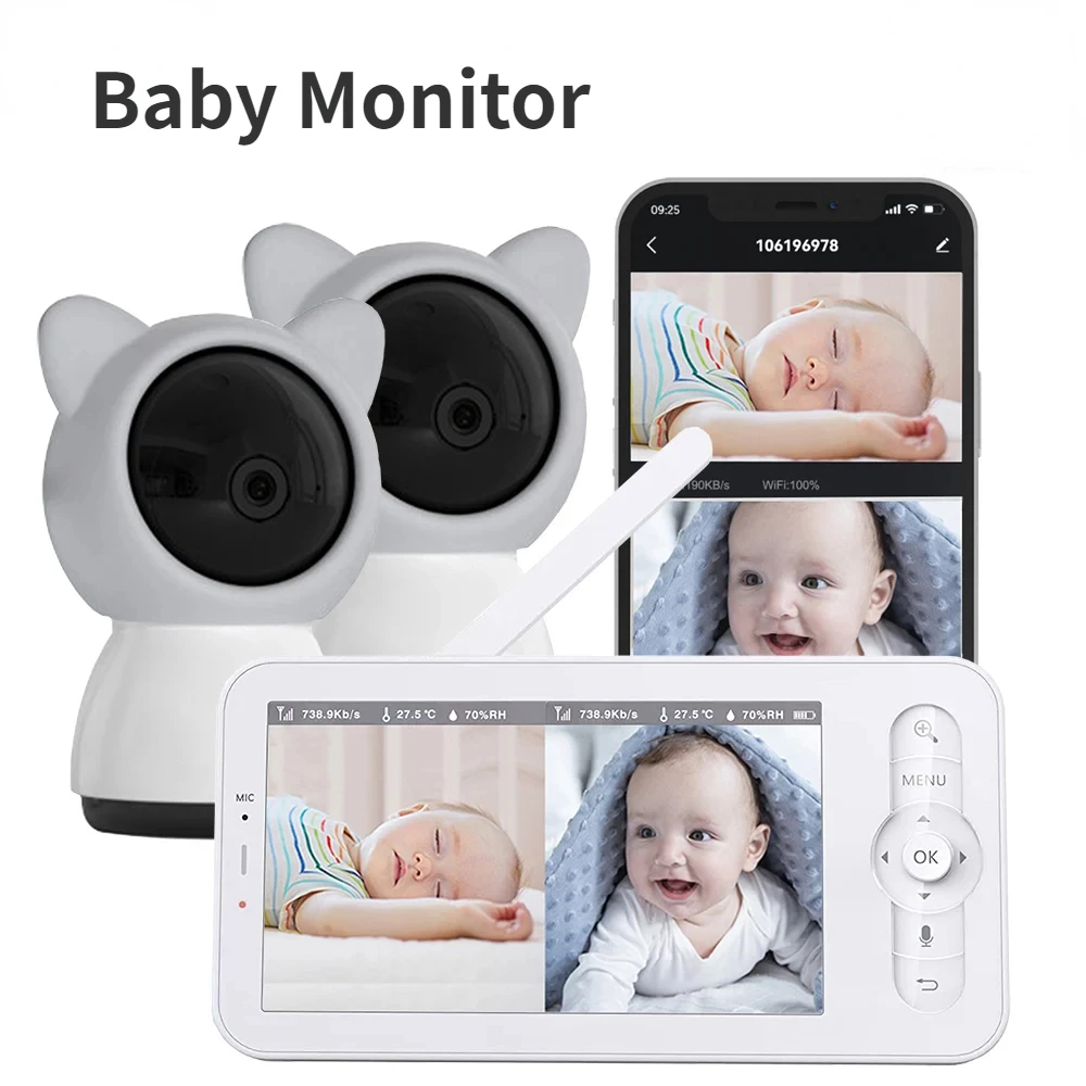 Baby Monitor HD 5 Inch LCD Two - Audio Detect Music recension och pris