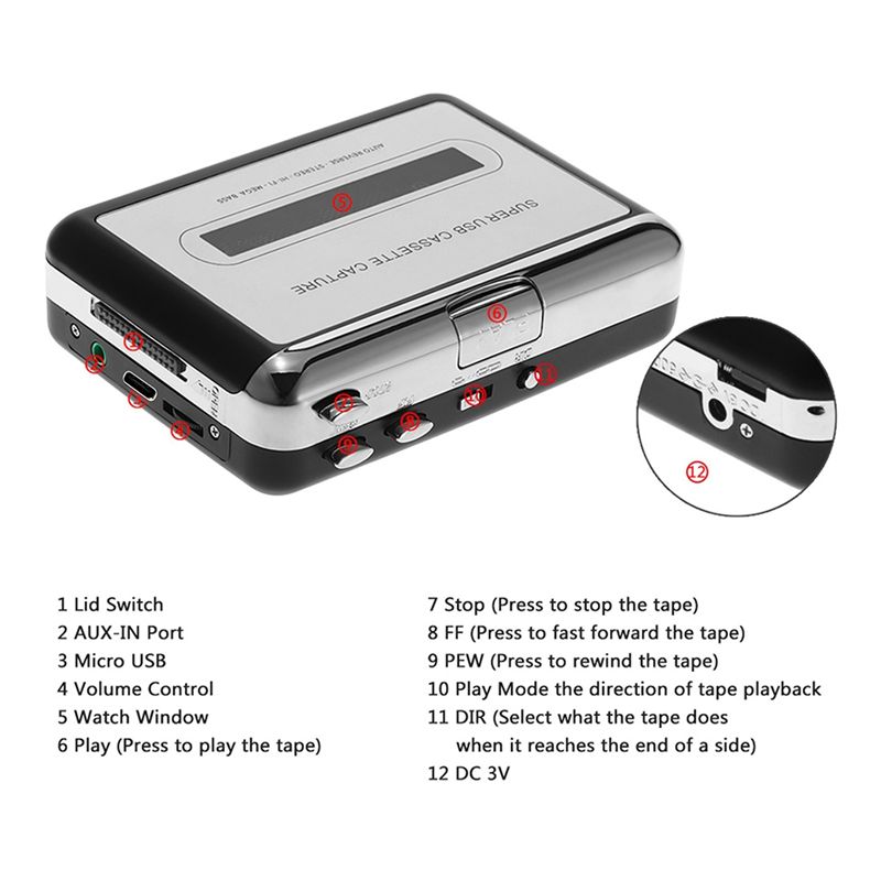 M52K-USB Cassette Tape Player  - Audio Music File recension och pris