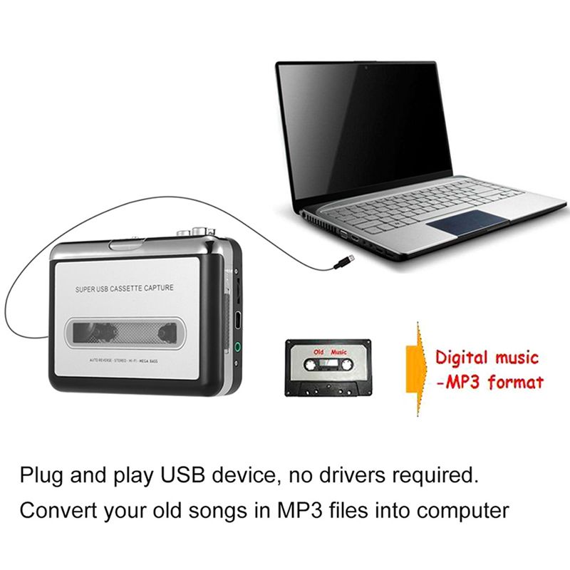 B27B USB Cassette Tape To MP3  - Audio Music Converter To Mp3 recension och pris