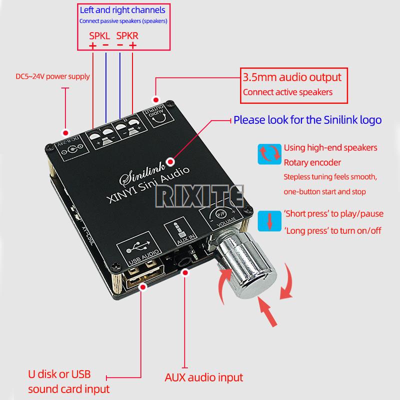 2*50W Bluetooth 5.0 Power Ampl - Audio Music Player App recension och pris