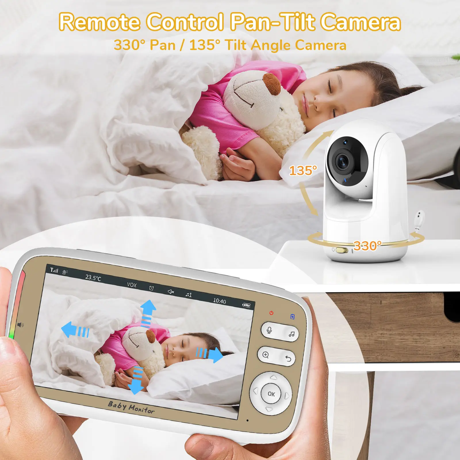 5 Inch Baby Monitor 3X Zoom PT - Audio Music App recension och pris