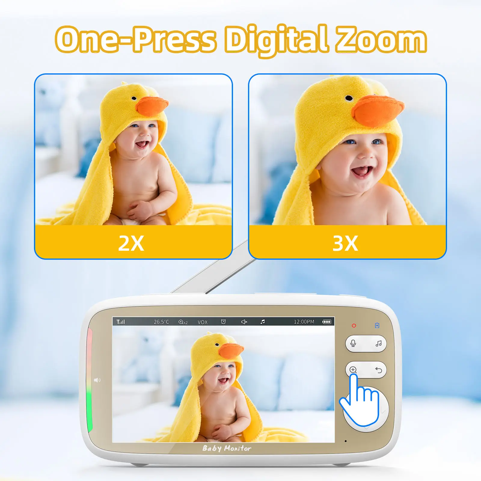 5 Inch Baby Monitor 3X Zoom PT - Audio Music App recension och pris
