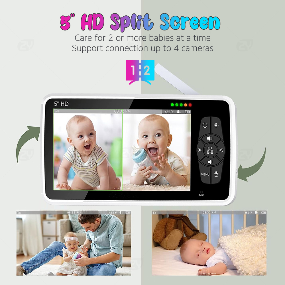 5''Video Baby Monitor with 2 C - Audio Detect Music recension och pris