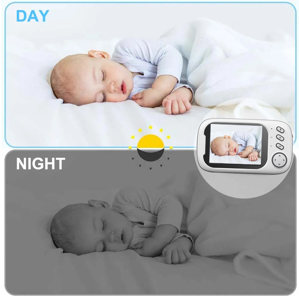 3.5 Inch Color LCD Baby Monito - Audio Detect Music recension och pris