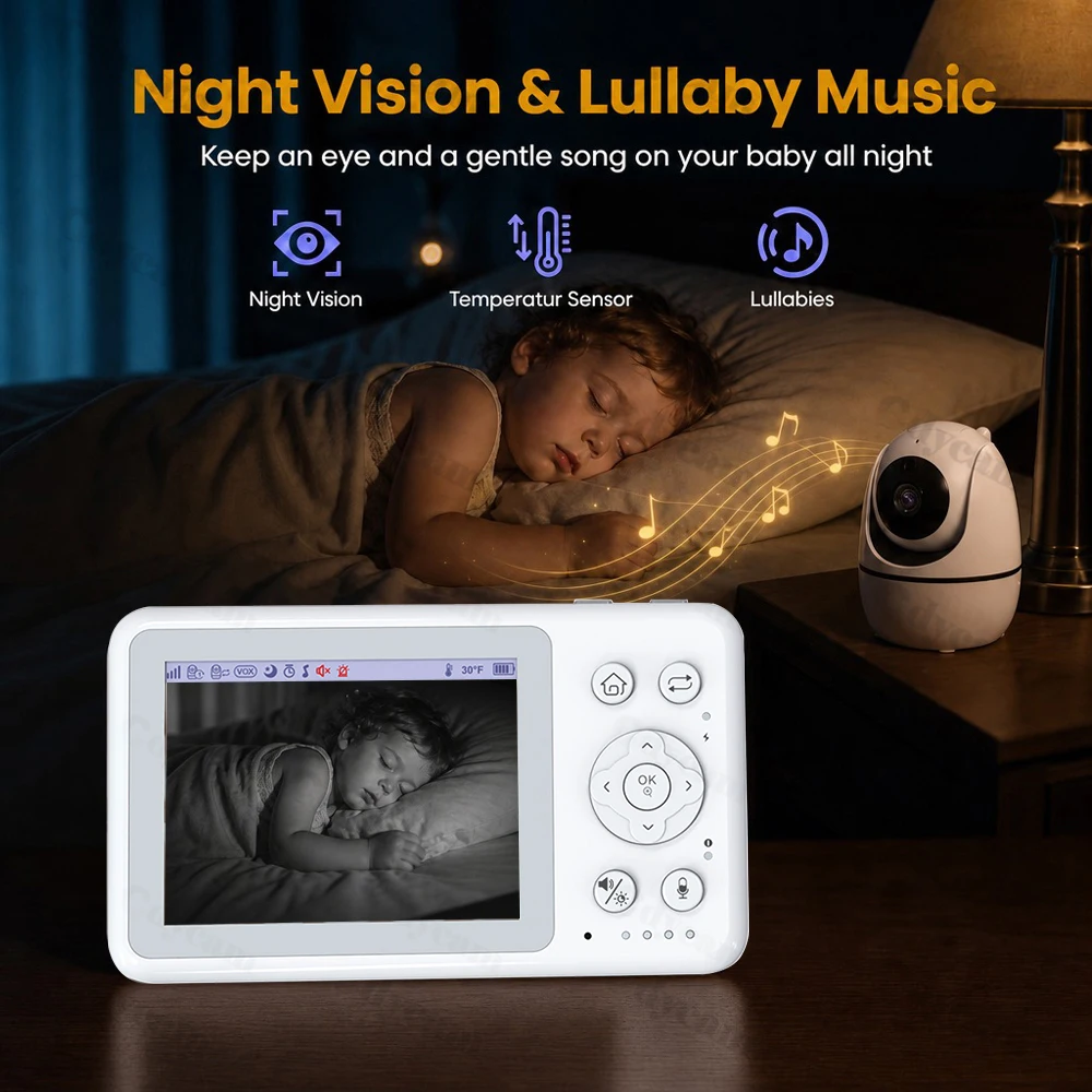 3.2Inch Video Baby Monitor LCD - Audio Detect Music recension och pris